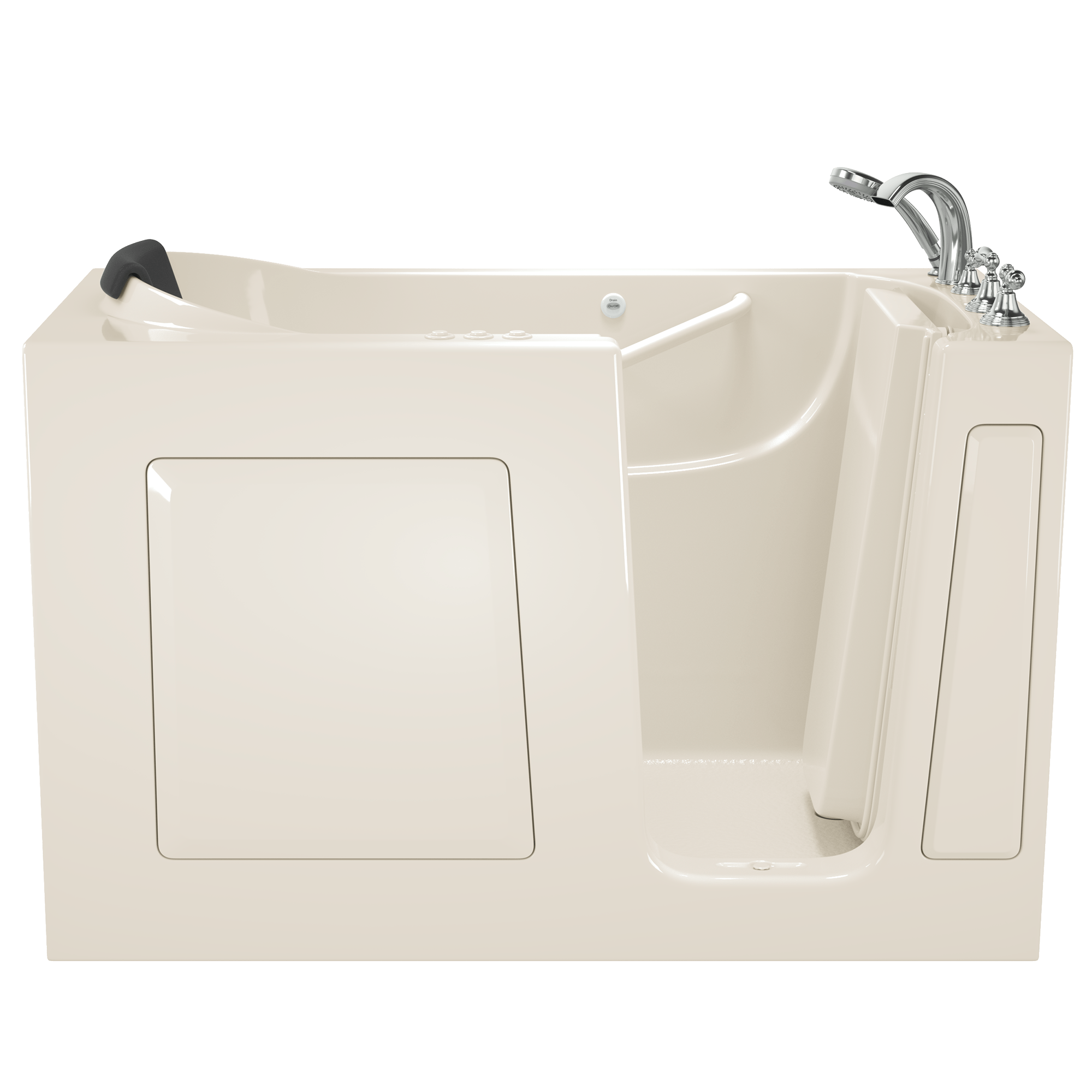 Gelcoat Premium Series 30 x 60  Inch Walk in Tub With Combination Air Spa and Whirlpool Systems   Right Hand Drain With Faucet WIB LINEN